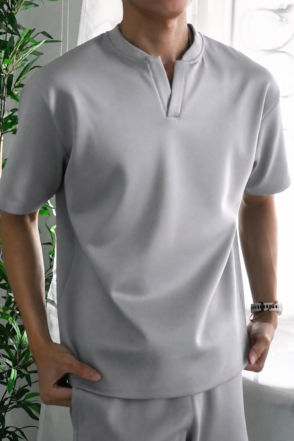 Nimbus Oversized V-Neck Shirt | Cloud