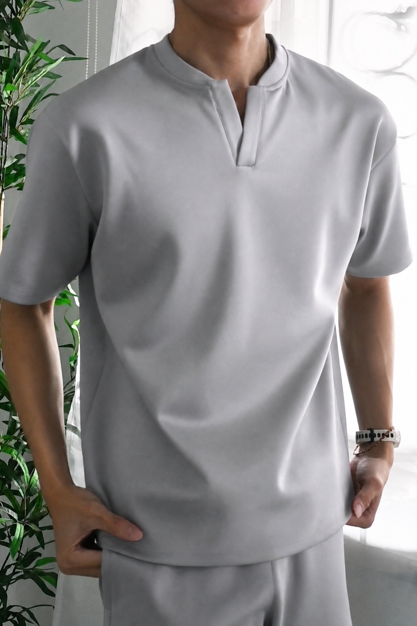 Nimbus Oversized V-Neck Shirt | Cloud