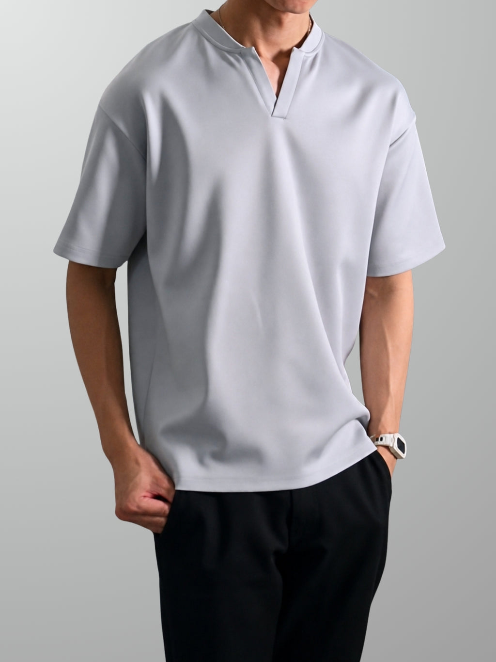 Nimbus Oversized V-Neck Shirt | Cloud