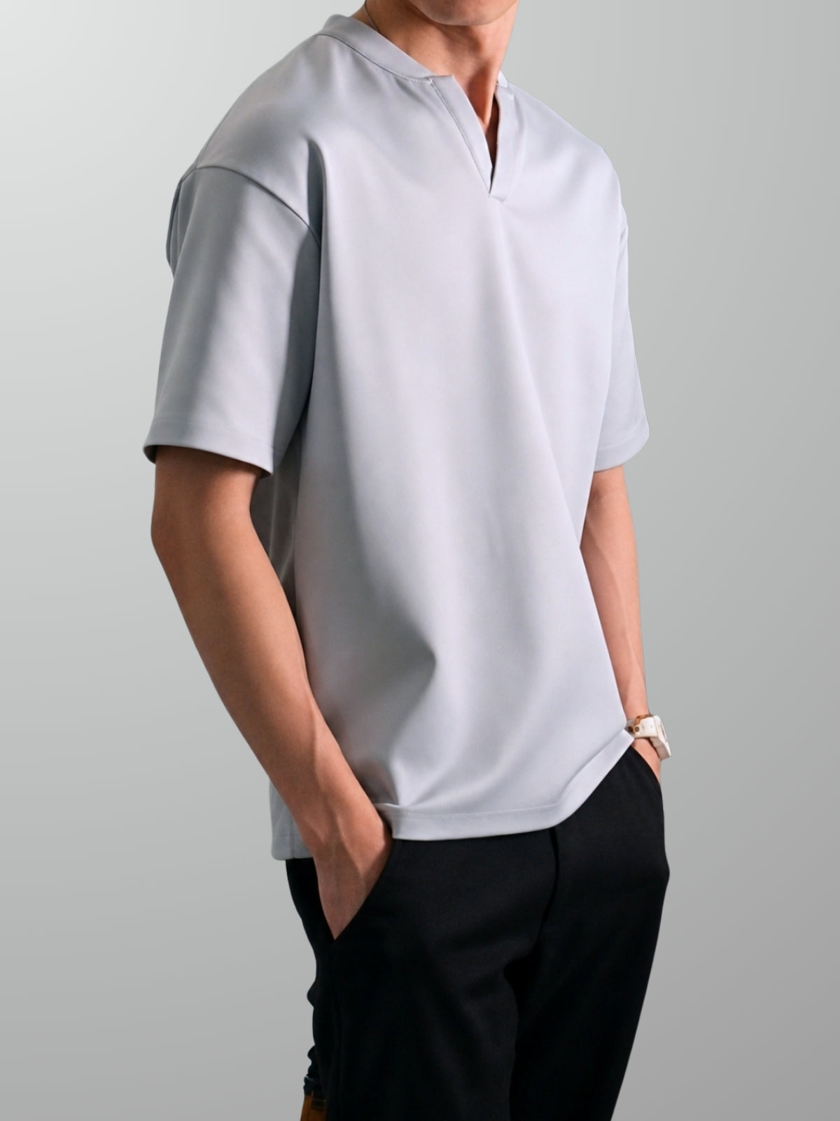 Nimbus Oversized V-Neck Shirt | Cloud