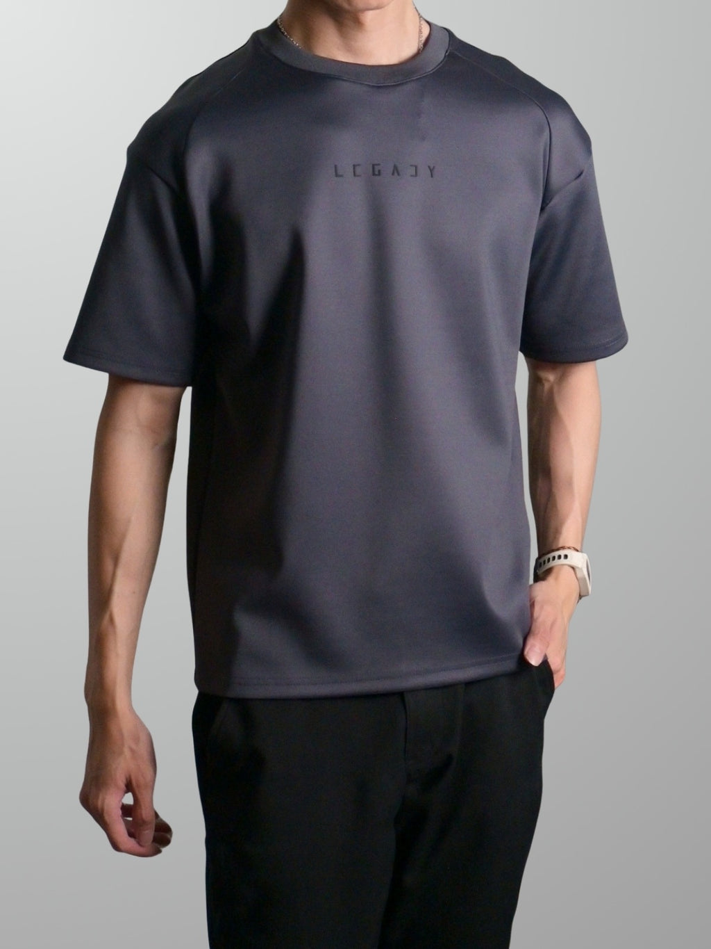Nimbus Oversized Arc Tee | Charcoal