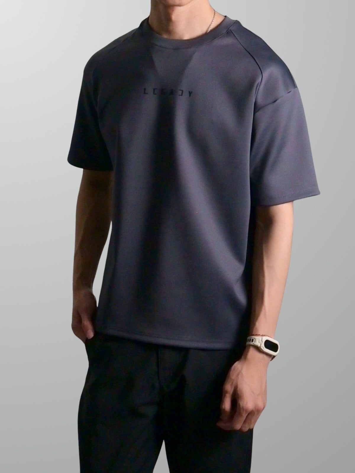 Nimbus Oversized Arc Tee | Charcoal