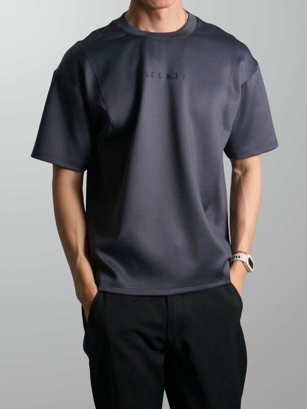 Nimbus Oversized Splice Tee | Charcoal