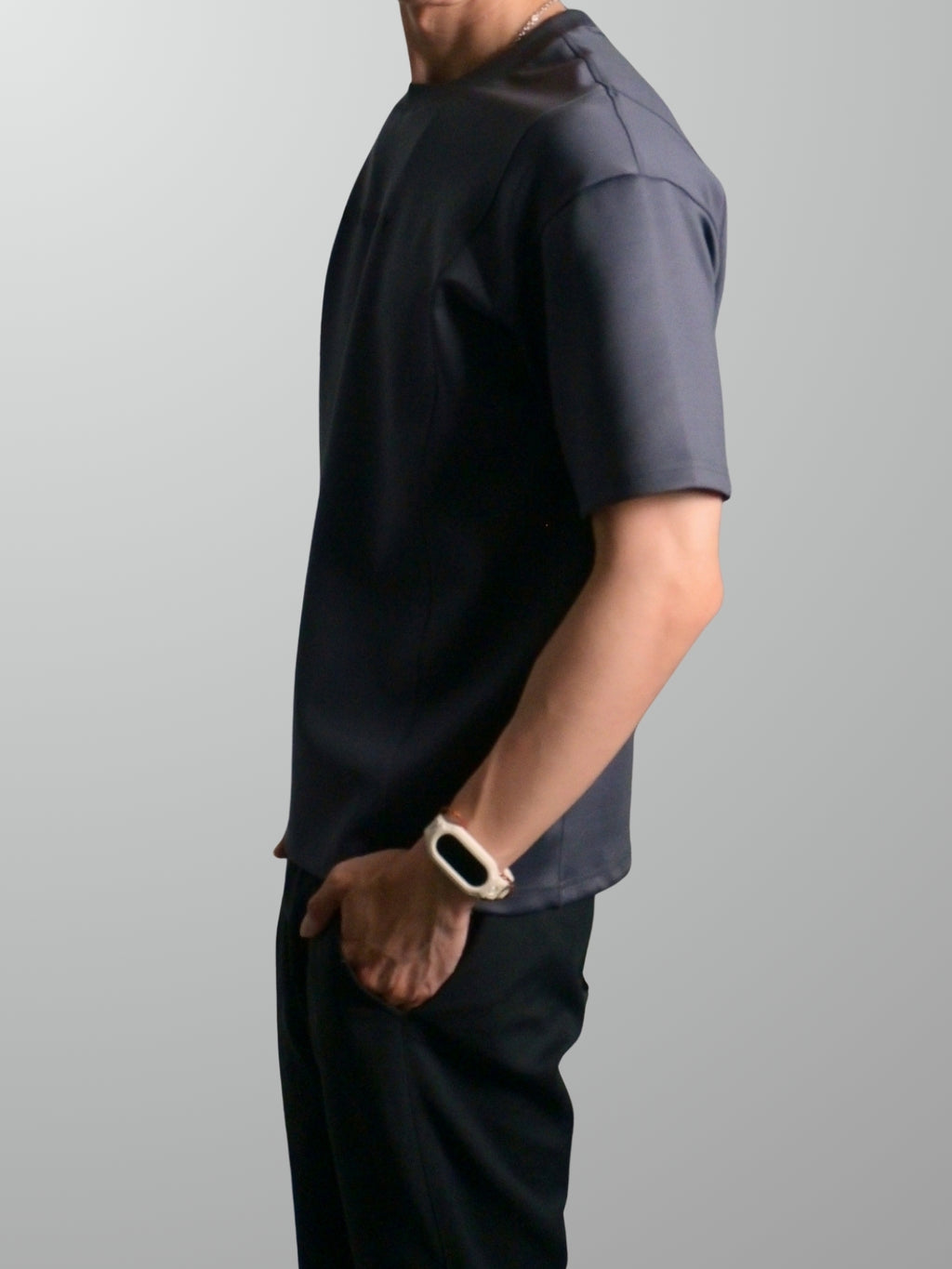 Nimbus Oversized Splice Tee | Charcoal