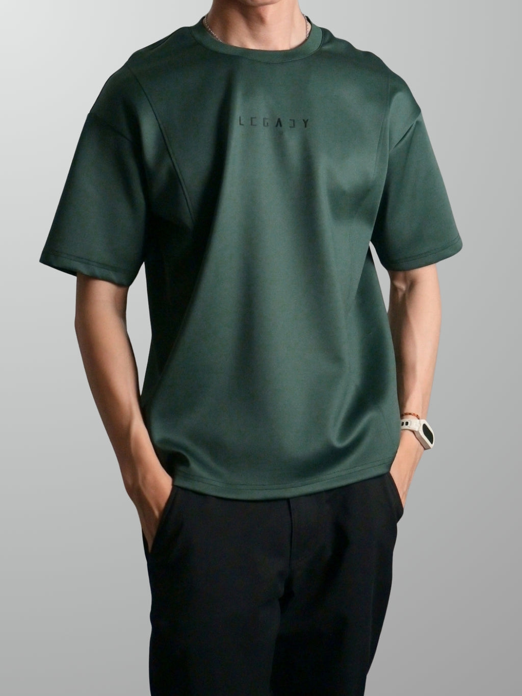 Nimbus Oversized Splice Tee | Dark Green