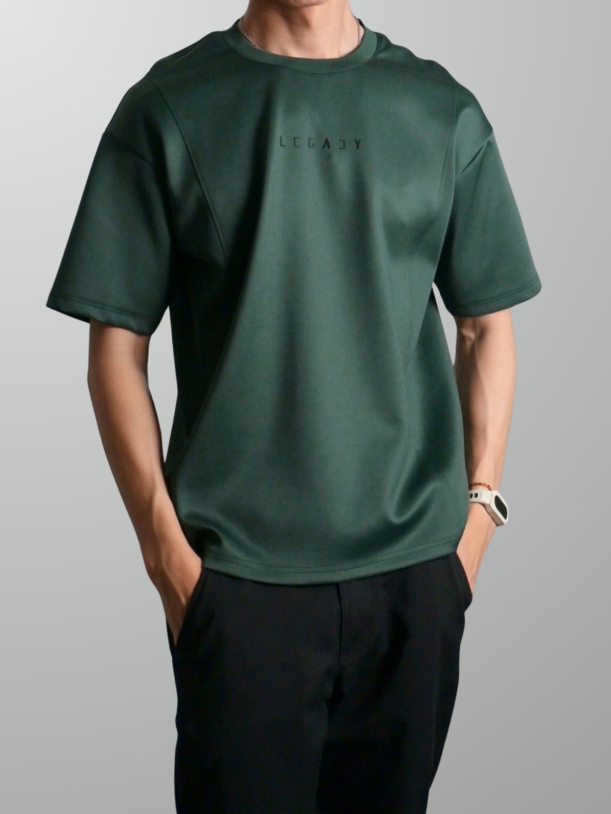 Nimbus Oversized Splice Tee | Dark Green
