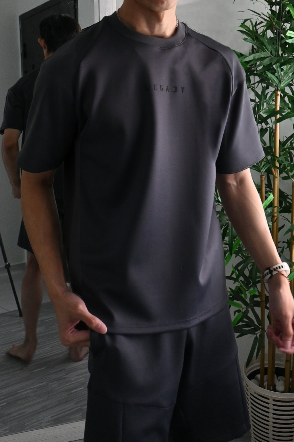 Nimbus Oversized Arc Tee | Charcoal