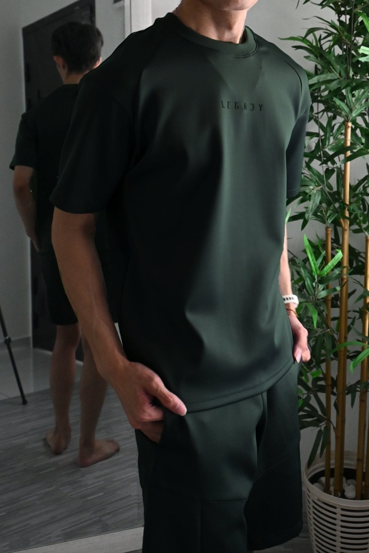 Nimbus Oversized Arc Tee | Dark Green