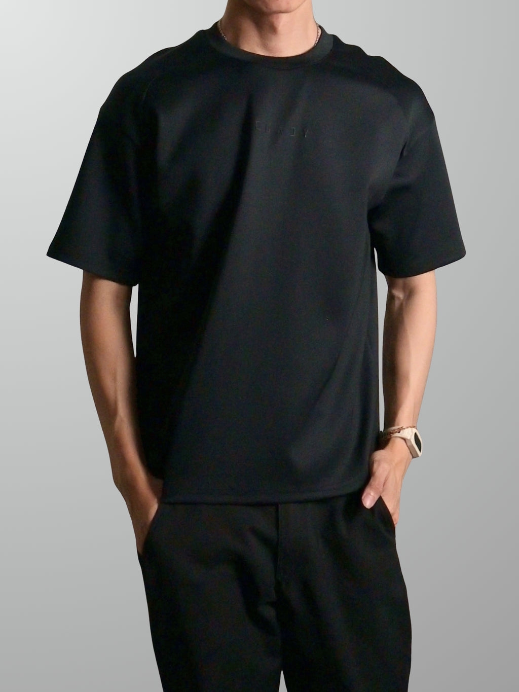 Nimbus Oversized Arc Tee | Black
