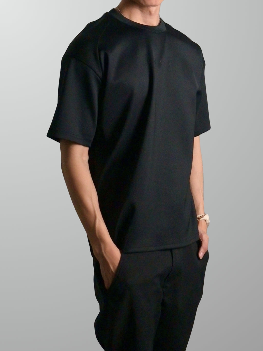 Nimbus Oversized Arc Tee | Black